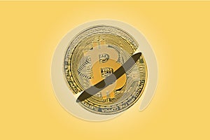 Bitcoin halving concept, block reward in half