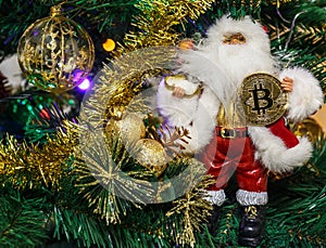 Bitcoin in the hand of Santa Claus