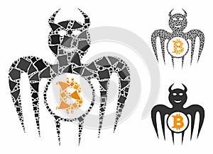 Bitcoin happy spectre devil Composition Icon of Unequal Pieces