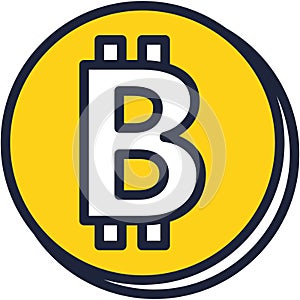 Bitcoin icon blockchain vector logo coin symbol