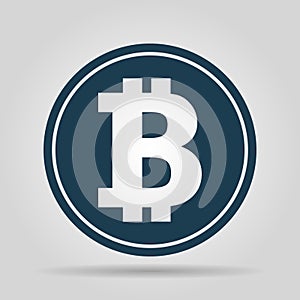Bitcoin icon, coin logo. Crypto currency symbol silhouette. E-commerce concept