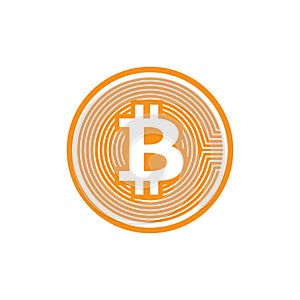 Bitcoin icon. Criptocurrency symbol. Blockchain technology.