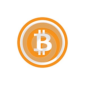 Bitcoin icon. Criptocurrency symbol. Blockchain technology.