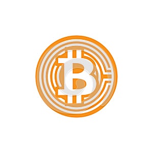 Bitcoin icon. Criptocurrency symbol. Blockchain technology.