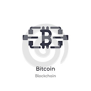 bitcoin icon. isolated bitcoin icon vector illustration from blockchain collection. editable sing symbol can be use for web site