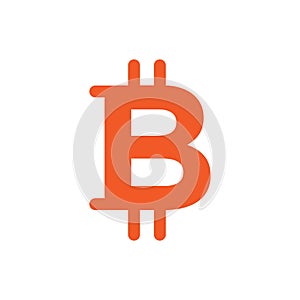 Bitcoin icon Thin line art isolated