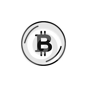 Bitcoin Icon Thin line art isolated
