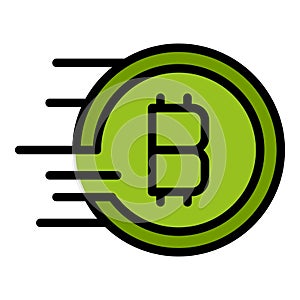 Bitcoin icon vector flat