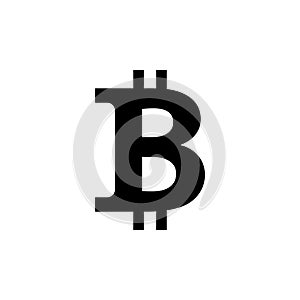 Bitcoin icon, vector sign, payment symbol, coin logo. Crypto currency, virtual electronic, internet money. black emblem isolated