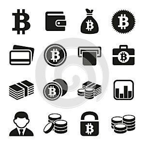 Bitcoin icons set