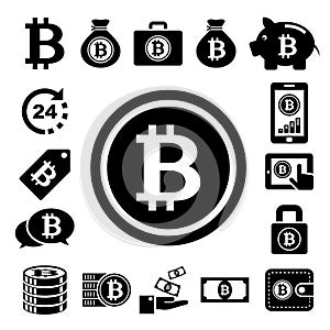 Bitcoin icons set