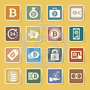 Bitcoin icons set