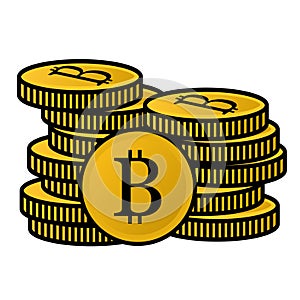 Bitcoin illustration vector on white background