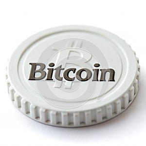 Bitcoin isolated on white background photo