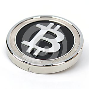 Bitcoin isolated on white background photo