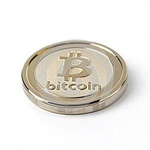 Bitcoin isolated on white background photo