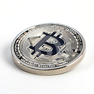 Bitcoin isolated on white background photo