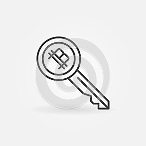 Bitcoin key concept vector icon or symbol
