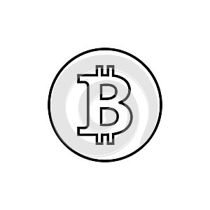 Bitcoin line, linear icon, vector sign, payment symbol, coin logo. Crypto currency, virtual electronic, internet money. black