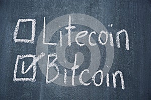 Bitcoin and Litecoin photo