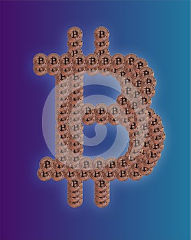 Bitcoin logo in Bitcoins