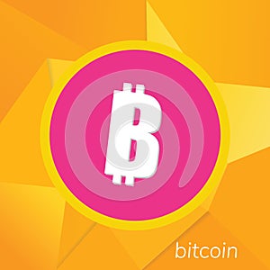 Bitcoin logo. Cryptography currency sign icon symbol