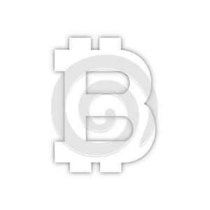 Bitcoin logo with shadow, editable vector illustration