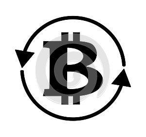 Bitcoin logo sign icon for internet money. Crypto currency coin symbol for using in web projects or mobile applications. Circle ar