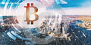 Bitcoin with the Manhattan, NY