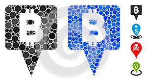 Bitcoin Map Pointer Composition Icon of Round Dots