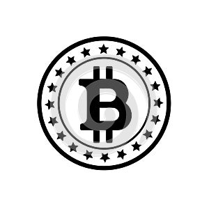 Bitcoin mark icon vector illustration