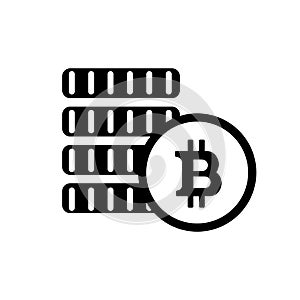 Bitcoin mark icon vector illustration