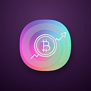 Bitcoin market growth chart app icon