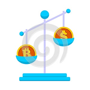 Bitcoin Markey Scale Value Vector Illustration Graphic