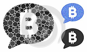 Bitcoin Message Balloon Mosaic Icon of Spheric Items photo