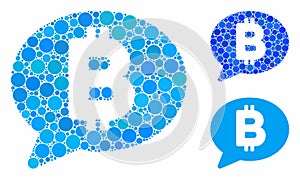 Bitcoin message Mosaic Icon of Circle Dots photo