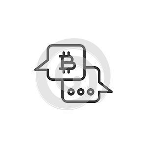 Bitcoin message line icon photo
