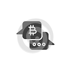 Bitcoin message vector icon photo