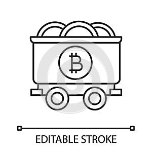 Bitcoin mining business linear icon