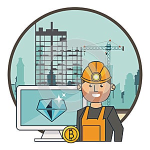 Bitcoin mining computer and worker