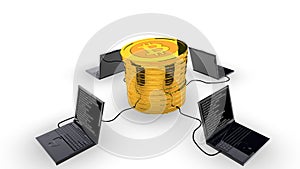 Bitcoin mining concept