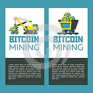 Bitcoin mining. Vector conceptual illustration.