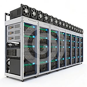 Bitcoin Mining 3D Illustration