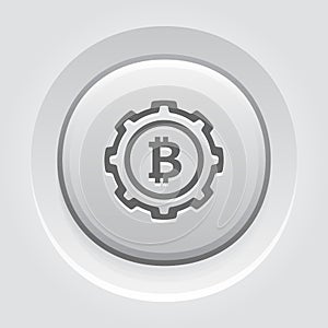Bitcoin Mining Icon.