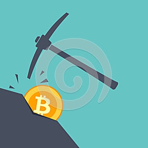 Bitcoin mining illustration