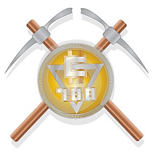 Bitcoin mining illustration