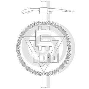 Bitcoin mining illustration