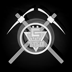 Bitcoin mining illustration