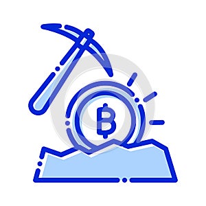 Bitcoin mining, mining, bitcoin, cryptocurrency mining fully editable vector icons
