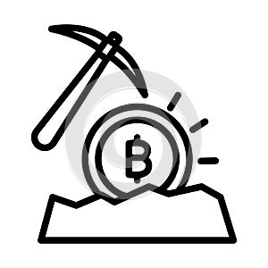 Bitcoin mining, mining, bitcoin, cryptocurrency mining fully editable vector icons